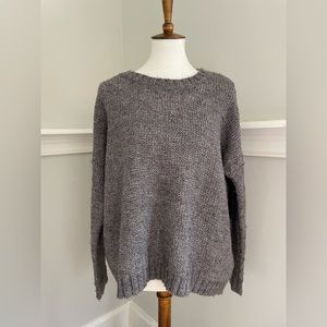 MADEWELL Wallace Wool Blend Gray Boxy Cut Knit Sweater Size Large